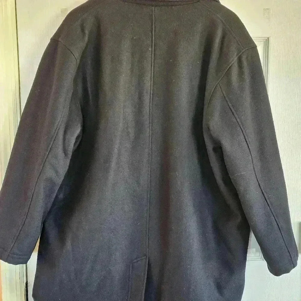 Vintage Woolrich double breasted Large man's navy blue peacoat - Picture 2 of 13